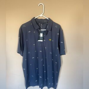 Travis Mathew Blue Polo with Corona logo